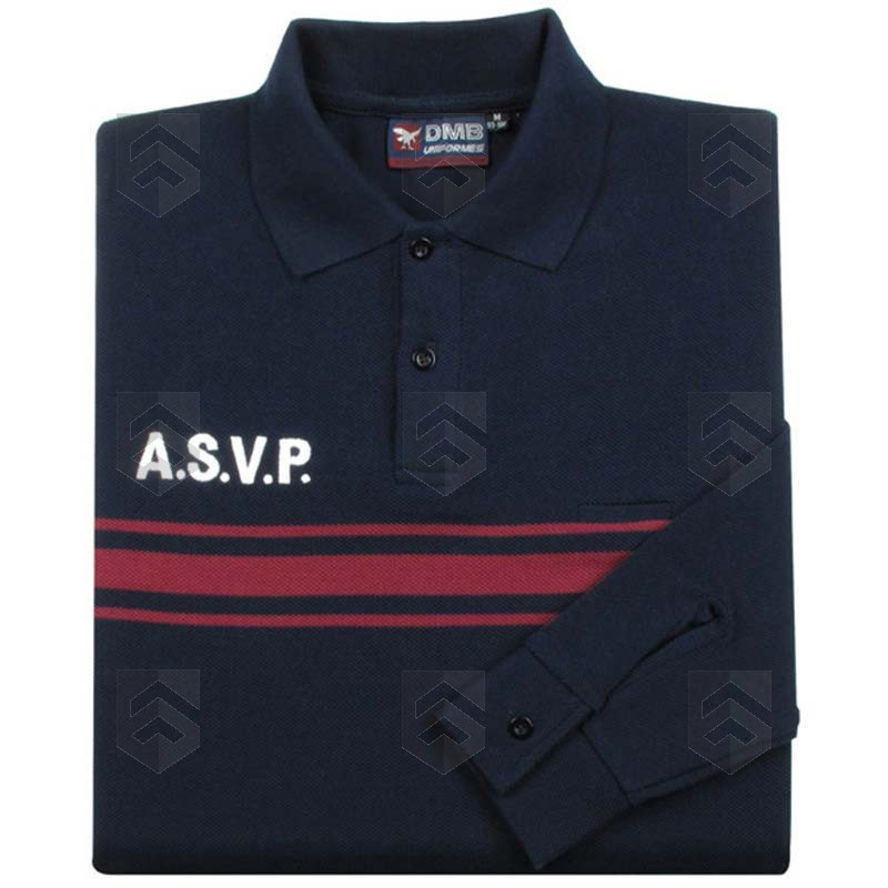 Polo ASVP Manches Longues Bleu Marine