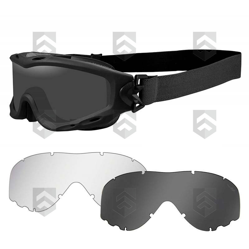 Pack Masque Balistique Spear WILEY X Noir Incolore/Fumé