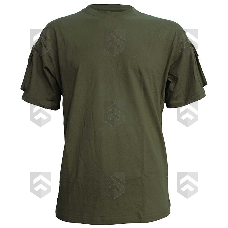 T-shirt US manches courtes Vert O.D. avec Poches sur Manches
