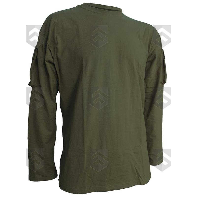 T-shirt US manches longues Vert O.D. avec Poches sur Manches