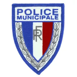 Ecusson Police Municipale brodé Bleu Grand Modèle