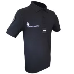 Polo Gendarmerie Criminalistique Numérique Noir brodé avec supports Velcro
