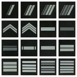 Grades Militaires basse visibilité Noir