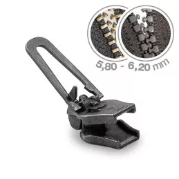 Curseur Zlideon 5B fermeture zip métallique/plastique noir