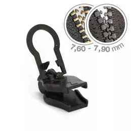 Curseur Zlideon 8B fermeture zip métallique/plastique noir