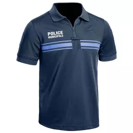 Polo Police Municipale Respirant Manches Courtes Bleu Marine PM ONE