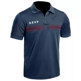 Polo ASVP Respirant Manches Courtes Bleu Marine PM ONE