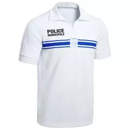 Polo Police Municipale Respirant Manches Courtes Blanc PM ONE