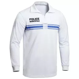 Polo Police Municipale Respirant Manches Longues Blanc PM ONE