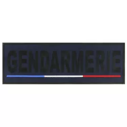 Bande basse visibilité brodée Gendarmerie 10 x 30 cm Liseré Tricolore