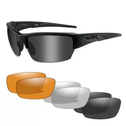 Pack Lunettes Balistiques Saint WILEY X Noir Mat Incolore/Ambré/Fumé