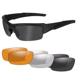 Pack Lunettes Balistiques Valor WILEY X Noir Mat Incolore/Ambré/Fumé