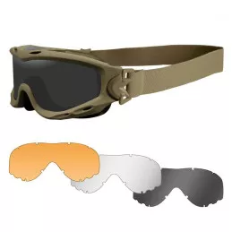 Pack Masque Balistique Spear WILEY X Tan Incolore/Ambré/Fumé