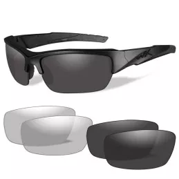 Pack Lunettes Balistiques Valor WILEY X Noir Mat Incolore/Fumé