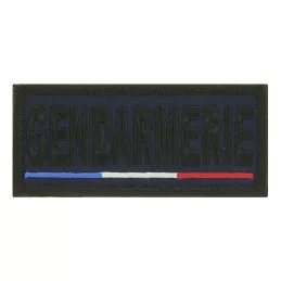 Bande basse visibilité brodée Gendarmerie 4,5 x 10 cm Liseré Tricolore