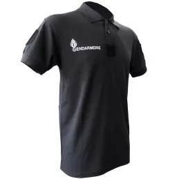 Polo Gendarmerie Départementale Respirant Noir Imprimé avec Velcro Homme