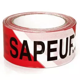 Rubalise à chevron rouge et blanc Sapeurs-Pompiers