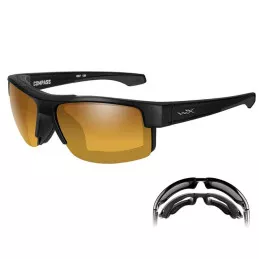 Lunettes Balistiques Compass WILEY X Verres Polarisés Ambrés Dorés