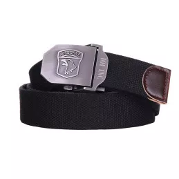 Ceinture Militaire Boucle Gravée Airborne Noire