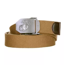 Ceinture Militaire Boucle Gravée US Marines Coyote