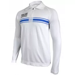 Polo Police Municipale Manches Longues Double Soft Technical Line Summit Outdoor Blanc