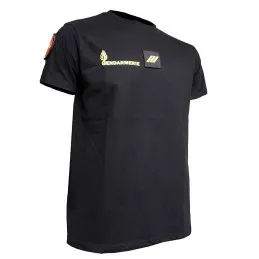 T-shirt Imprimé Gendarmerie Mobile Noir avec supports Velcro