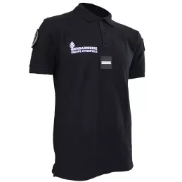 Polo Gendarmerie Equipe Cynophile Noir Imprimé avec supports Velcro