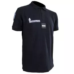 Polo Gendarmerie Criminalistique Numérique Noir Imprimé avec supports Velcro