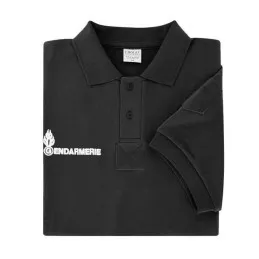 Polo Gendarmerie Départementale Manches Courtes agréé D.G.G.N. allégé Noir Homme
