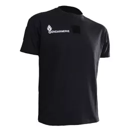 T-shirt Imprimé Gendarmerie Départementale Noir Respirant avec supports Velcro