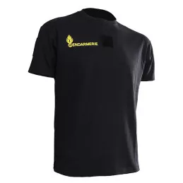 T-shirt Imprimé Gendarmerie Mobile Noir Respirant avec supports Velcro