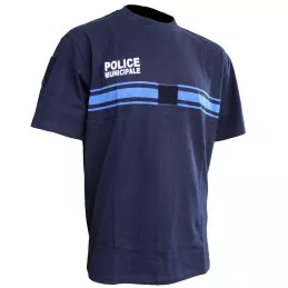 T-Shirt Police Municipale Manches Courtes Bleu Marine