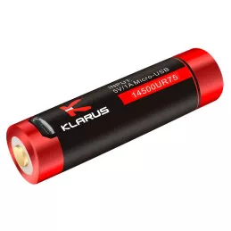 Accu type 14500 Rechargeable Li-ion 750 mAh Klarus prise micro USB