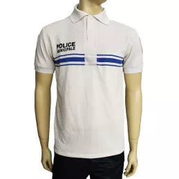 Polo Police Municipale Respirant Manches Courtes Blanc