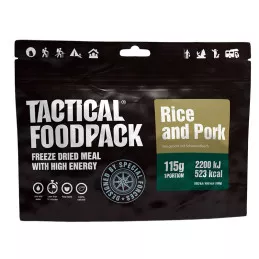 Plat Lyophilisé Tactical Foodpack : Repas Principal - Riz et Porc