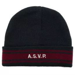 Bonnet Bleu Marine brodé ASVP DMB avec bandes