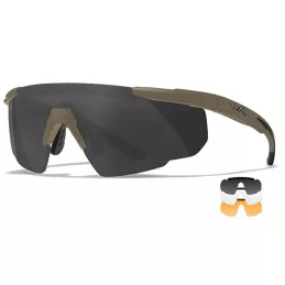 Pack Lunettes Balistiques Saber Adv Tan WILEY X Incolore/Ambré/Fumé