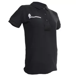 Polo Gendarmerie Départementale Noir Imprimé avec supports Velcro Femme