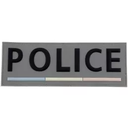 Bande Gomme 3D Police 10 x 28 cm Grise Liseré Tricolore BV