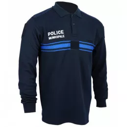 Polo Police Municipale Double Face Manches Longues DMB Bleu Marine