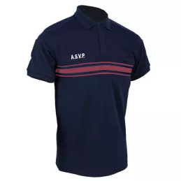 Polo ASVP Double Face Manches Courtes Col Boutons DMB Bleu Marine