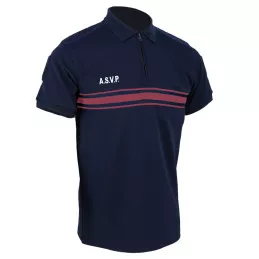 Polo ASVP Double Face Manches Courtes Col Zippé DMB Bleu Marine