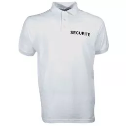 Polo Sécurité MC Brodé Blanc