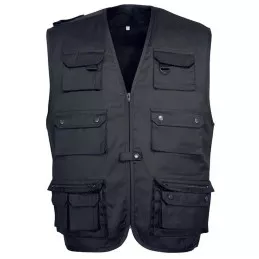 Gilet Reporter multi-poches Noir