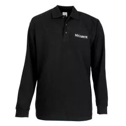 Polo brodé Sécurité Manches Longues Cityguard Noir