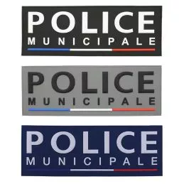 Bande Gomme 3D Police Municipale 10 x 28 cm Liseré Tricolore