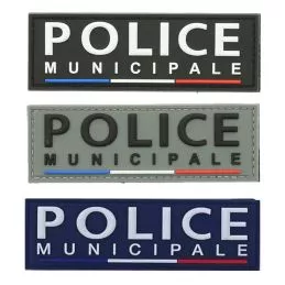 Bande Gomme 3D Police Municipale 3,5 x 10 cm Liseré Tricolore
