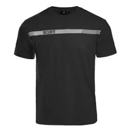 T-shirt Imprimé Sécurité Bande Grise Sécu-One A10 Noir