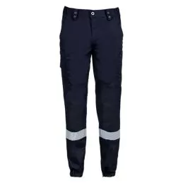 Pantalon Sécurité Incendie Action Mat Bleu Marine avec Bandes Réfléchissantes 