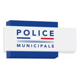 Enseigne Drapeau Moderne Police Municipale vue de jour